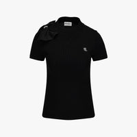 Chiffon Ribbon Cap Sleeve knit (Black)