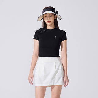 Chiffon Ribbon Cap Sleeve knit (Black)