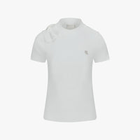 Chiffon Ribbon Cap Sleeve knit (White)