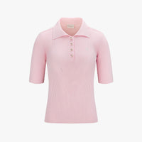 Ribbed Quarter Sleeve Knit (Coral)