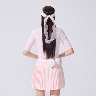 Ribbed Quarter Sleeve Knit (Coral)