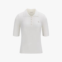 Ribbed Quarter Sleeve Knit (White)
