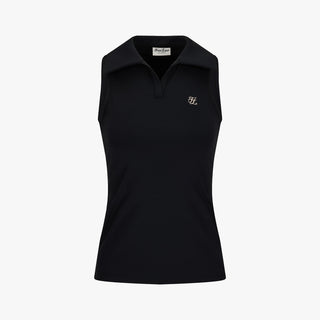 Lucé Halter Sleeveless T-Shirt (Black)