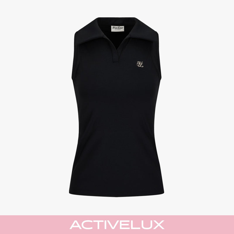 Lucé Halter Sleeveless T-Shirt (Black)