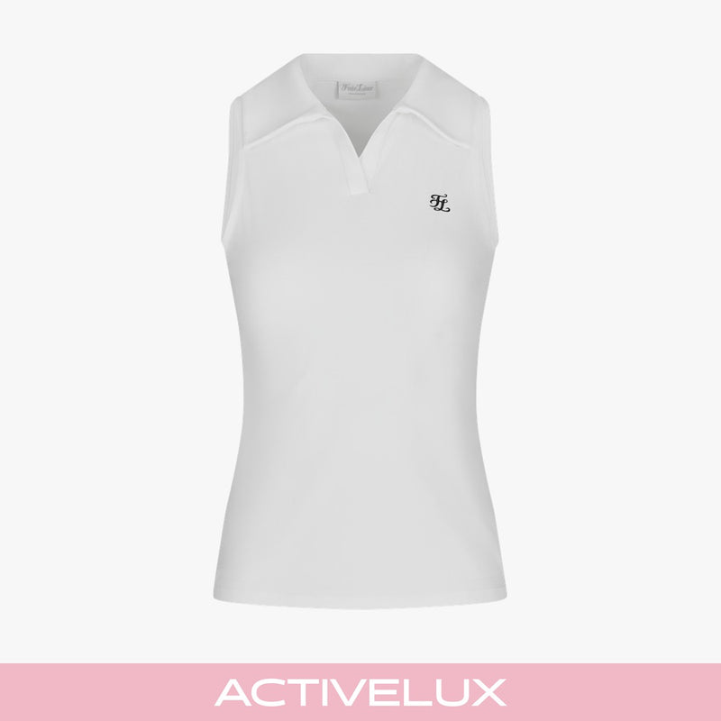 Lucé Halter Sleeveless T-Shirt (White)