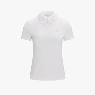 Eyelet Lace Collar T-shirt (White)
