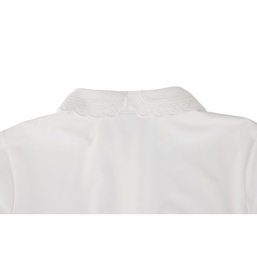 Eyelet Lace Collar T-shirt (White)