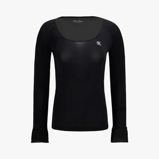 Frill Sleeve Cooling Inner T-shirt (Black)