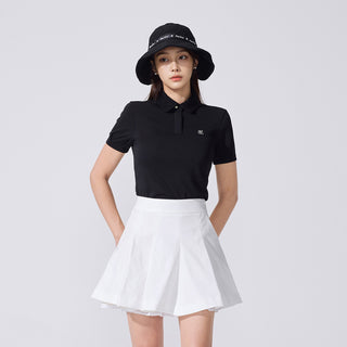 Lace Collar Puff Sleeve T-Shirt (Black)