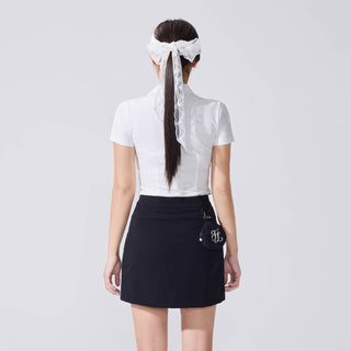Lace Collar Puff Sleeve T-Shirt (White)