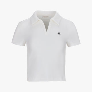 Lucé Cropped short-sleeve T-shirt (White)