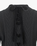 [Fair Liar Heritage] Wool Windbreak Back Ribbon Knit- Black