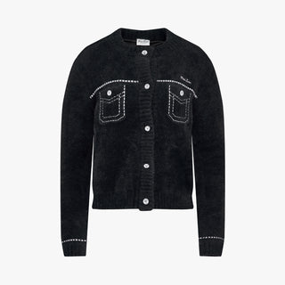Stitch Windproof Cardigan (Black)