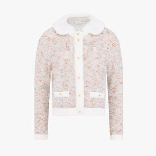 Fur Collar Windproof Cardigan (Beige)