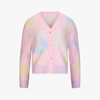 Ribbon Jacquard Windproof Cardigan (Pink)