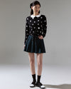 Flower Point Jacquard Knit - Black