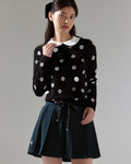 Flower Point Jacquard Knit - Black