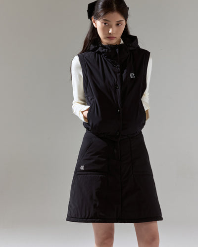 Fair Liar Cropped Puffy Vest - Black