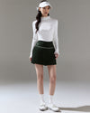 [FL Signature] Pearl & Bead Flare Pleated Skirt - Dark Green