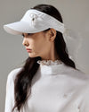 Pearl Ribbon Point Visor - Ivory