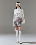 Plaid Wool A-line skirt - Grey