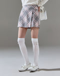 Plaid Wool A-line skirt - Grey