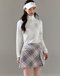 Plaid Wool A-line skirt - Grey