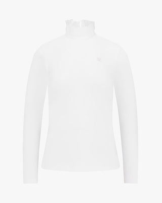 Ruffle High Neck Cooling Inner T-shirt - White