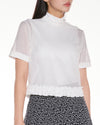 Mesh Crop Short Sleeve and Sleeveless Set - White