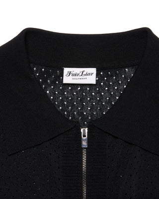 Scassi Collar Zip-Up Cardigan - Black