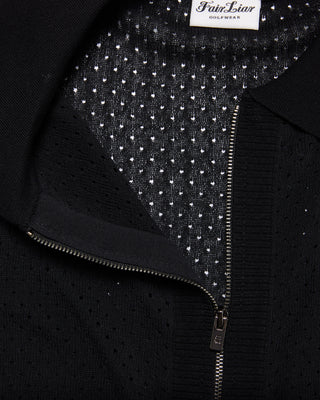 Scassi Collar Zip-Up Cardigan - Black