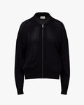 Scassi collar zip-up cardigan - Black