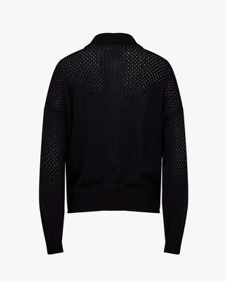 Scassi Collar Zip-Up Cardigan - Black