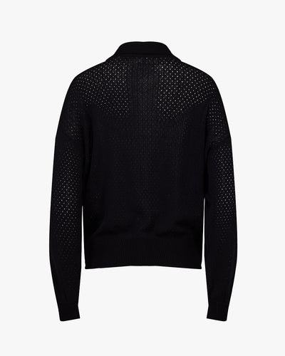 Scassi collar zip-up cardigan - Black