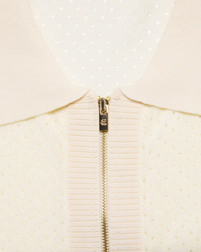 Scassi collar zip-up cardigan - Ivory