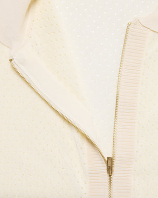 Scassi Collar Zip-Up Cardigan - Ivory