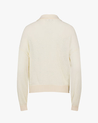 Scassi Collar Zip-Up Cardigan - Ivory