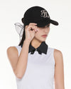 Organza ribbon logo cap - Black