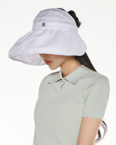 Wired Brim Open Bonnet hat - White