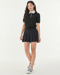lettering jacquard t-shirt - Black