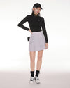 logo-embellished pleated skirt - Grey