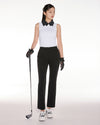 Big collar ribbon sleeveless t-shirt- White