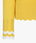 FAIRLIAR Round Neck Wavy Knit - Yellow