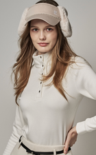 Turtle-neck Brushed Tshirt (Ivory)