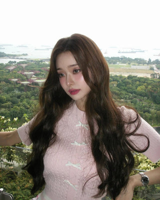 Fair Liar Ribbon Cropped Short Sleeve Knit - Pink