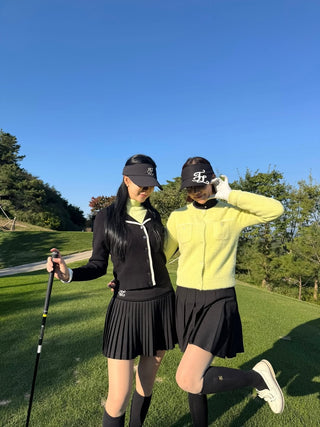 Open Collar Cable Cardigan (Black)