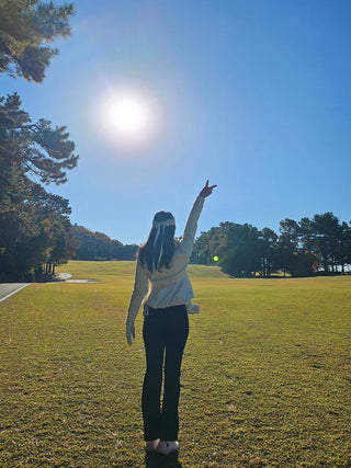 Ribbon Pocket Bootscut Pants (Black)