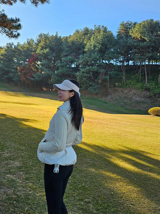 Knit Collar Down Jumper (Cream)