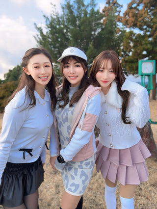 Crochet Collar Cardigan (White)