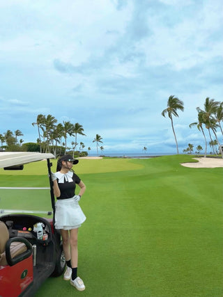 Lace Double Flare Skirt (White)